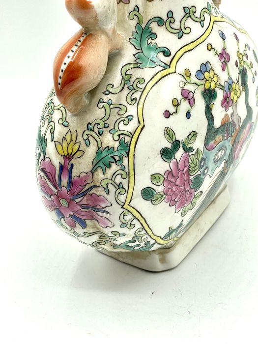 Jarro, vaso de porcelana chinês familia rosa, sec 19 dinastia Qing