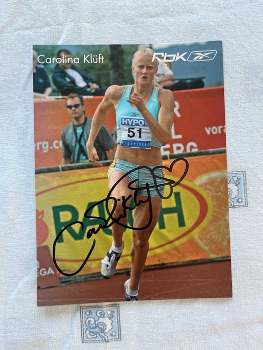 Postal autografado Carolina Kluft (atlestimo)