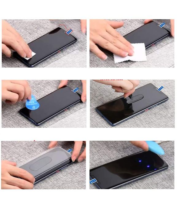 Szkło Hartowane Zaokrąglone Uv Do Samsung Galaxy Note 8 + Lampa Uv