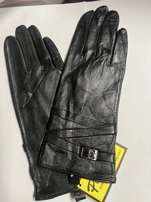 Rękawiczki skórzane nowe czarne