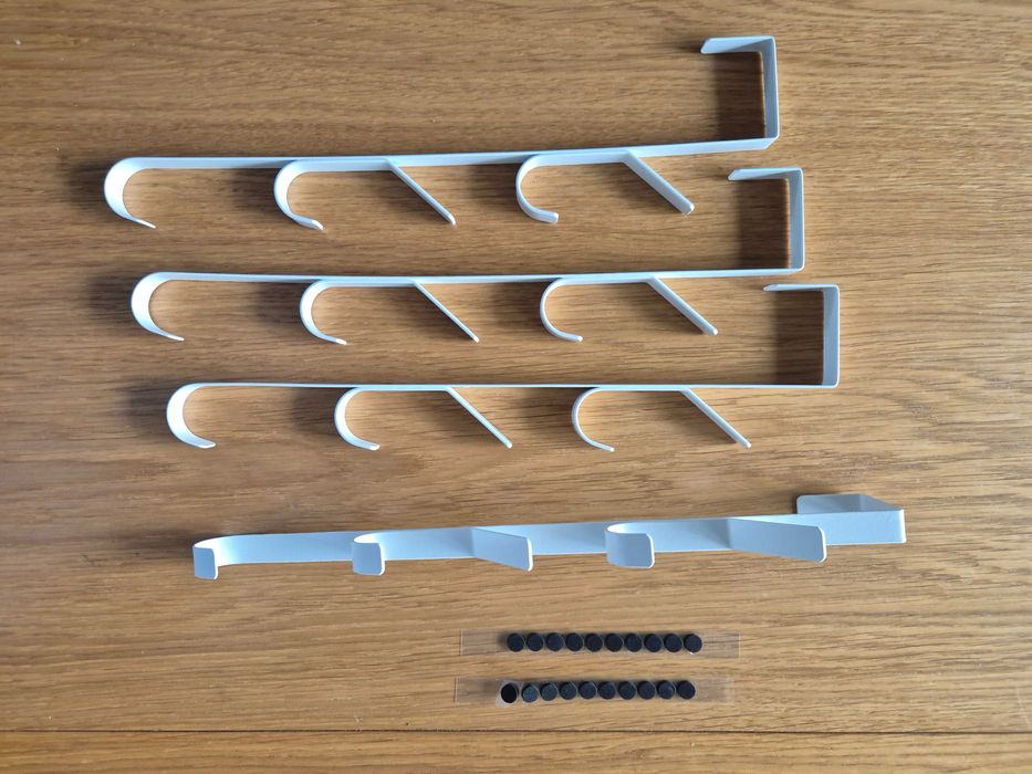 Wieszak Zawieszany na Drzwi Biały komplet 4 szt