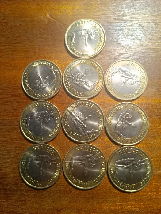 Moedas comemorativas 200 escudos XXVI J. Olímp. de Verão Atlanta 1996
