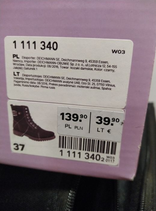 Buty młodzieżowe trzewiki czarne 37 zamsz