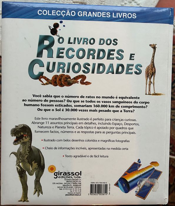 Colecção Grandes Livros - O Livro dos Recordes e Curiosidades