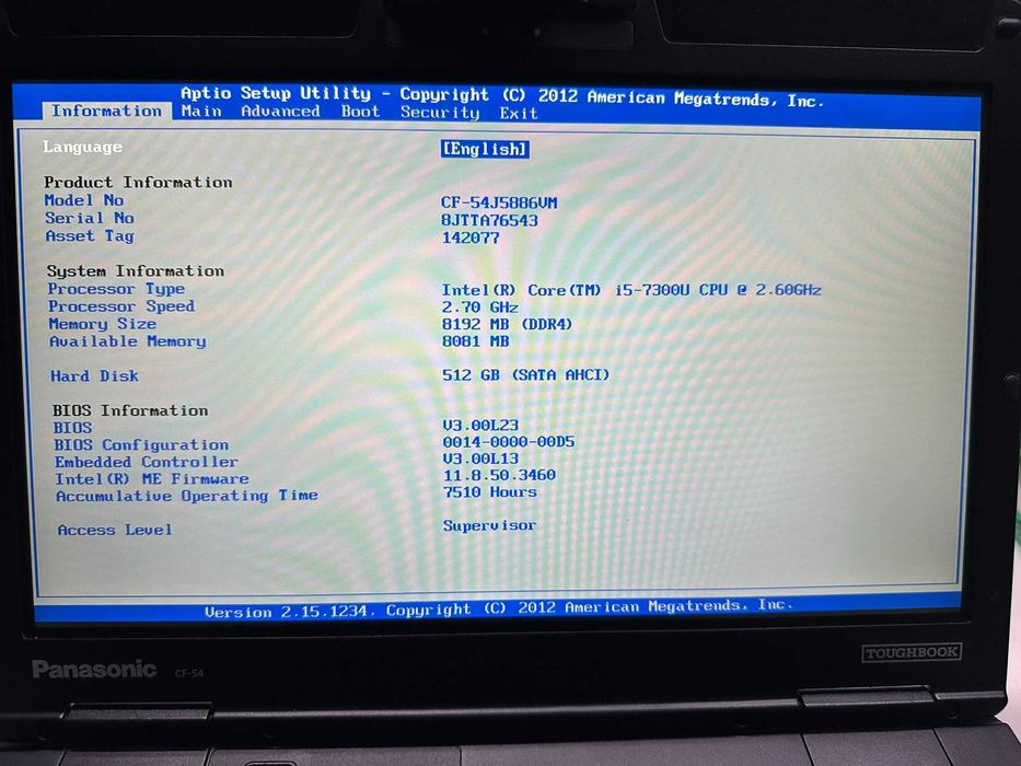 Panasonic Toughbook CF-54 MK3 FHD Touchscreen