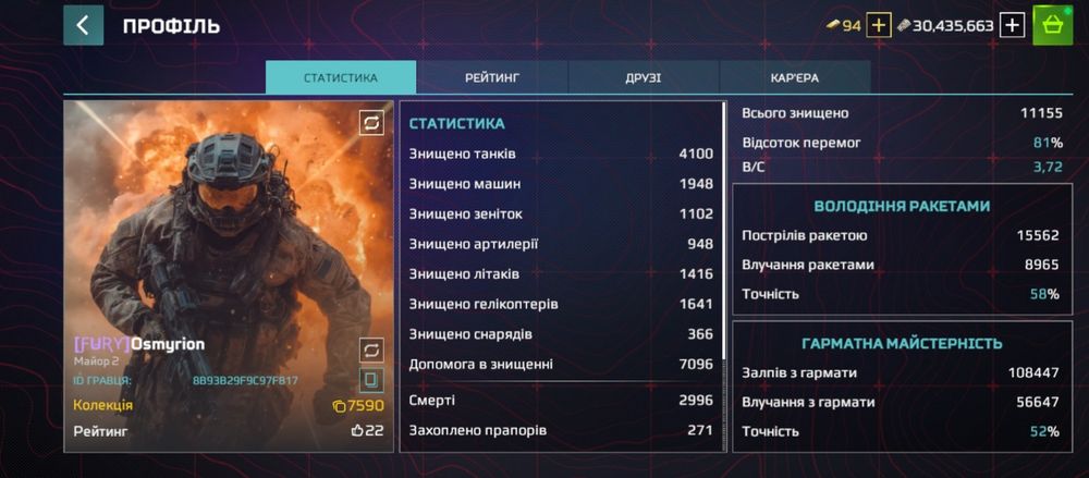 Акаунт гри MWT TANK BATL