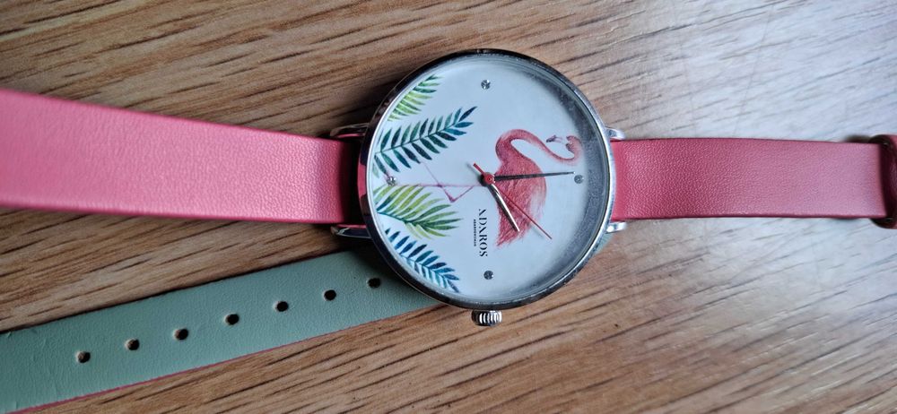 Relógio Adaros Flamingo rosa tropical aesthetic