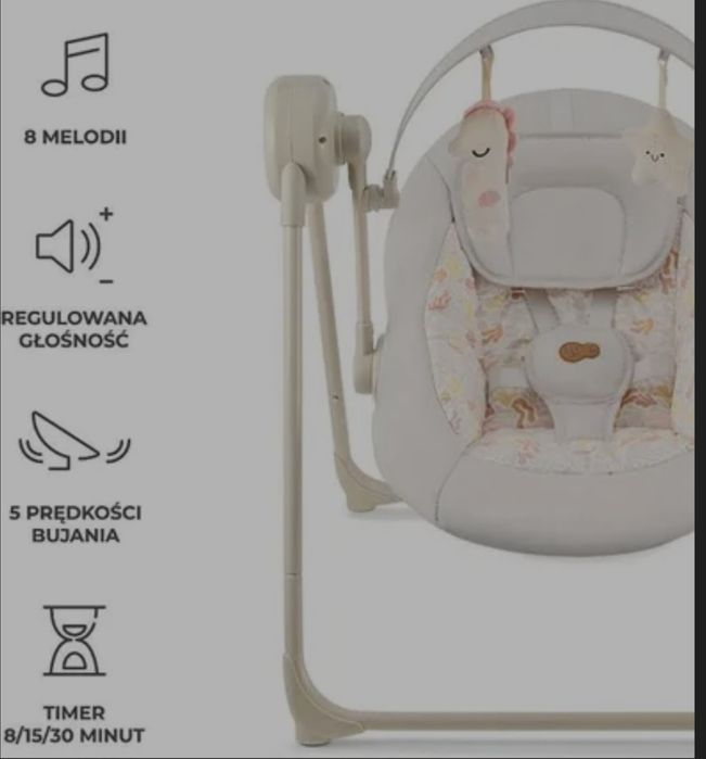 Kinderkraft Swingee Elektryczny Leżaczek-Bujaczek Beige