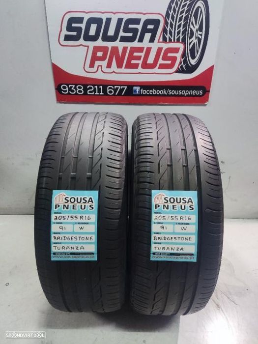 2 pneus semi novos 205-55r16 bridgestone - oferta dos portes 85 EUROS