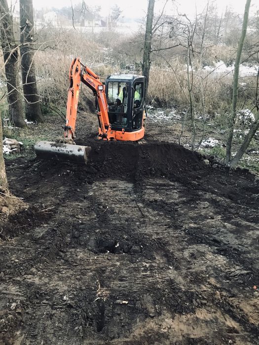 wykopy, prace ziemne, usługi minikoparką, koparko-ładowarka