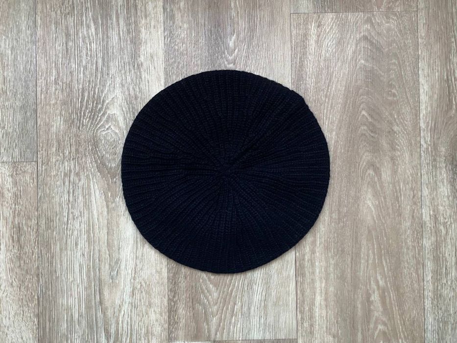 Оригінальний Берет Ganni Women’s Wool Rib Knit Beret Black Italy