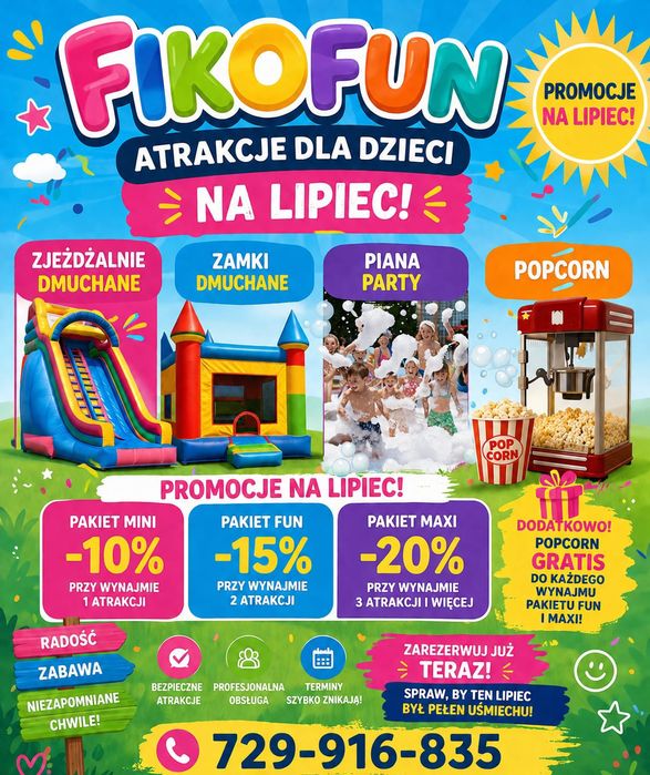 Wynajem zamków dmuchanych skakańców piany party