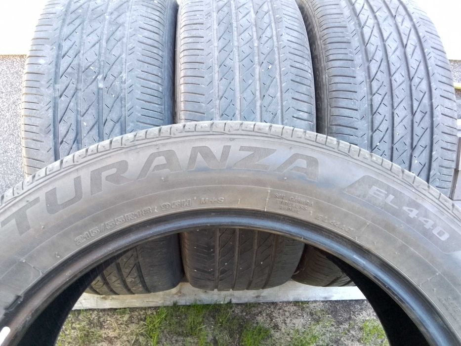 4 opony letnie Bridgestone 215/55R18, bieżnik 5,5mm.