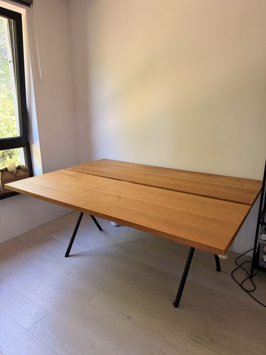 Loft Biurko / stół biurowy 185 × 130 cm — okleina dębowa, spawany stelaż