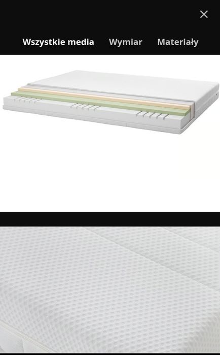 ÅKREHAMN Materac  twardy/biały, 160x200 cm nowy ikea