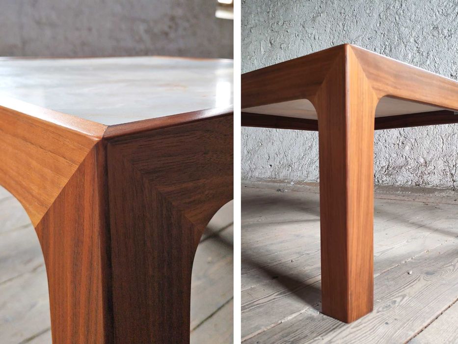 Stolik kawowy włoski Marmur Calcatta PO RENOWACJI vintage mid-century