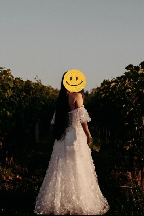 Suknia ślubna kwiaty 3D