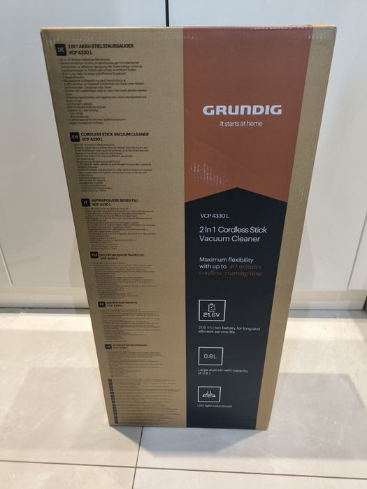 Odkurzacz bezprzewodowy pionowy Grundig VCP 4330L 2v1 Turbo szczotka