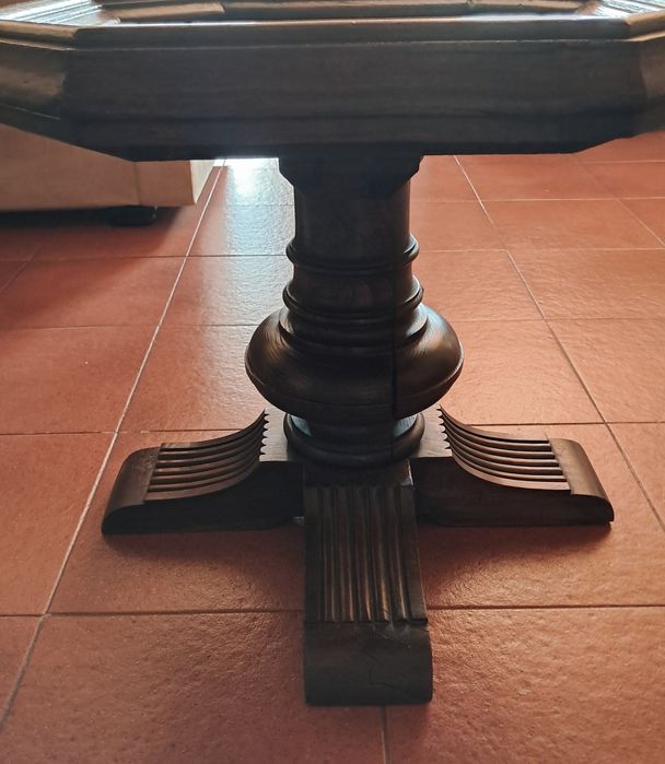 Mesa Apoio Octogonal Madeira Maciça