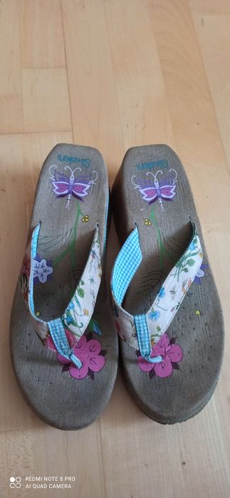 SKECHERS klapki sandały na korku 40-41