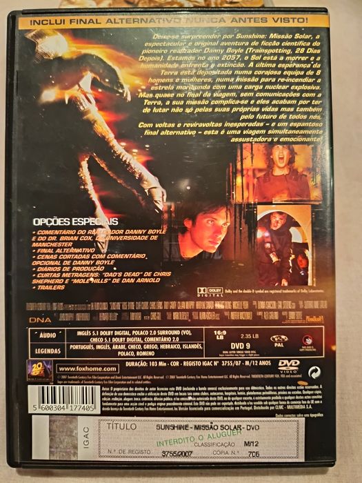 DVD sunshine missão solar