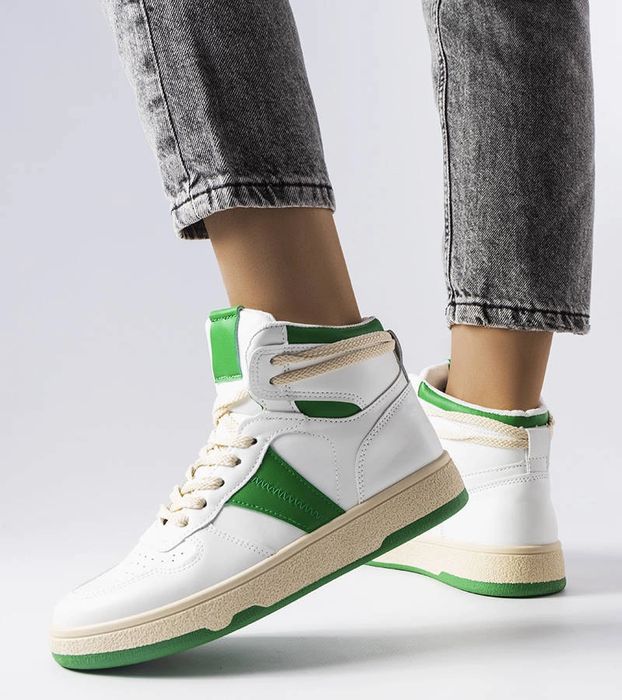 Zielone sneakersy za kostkę Robin