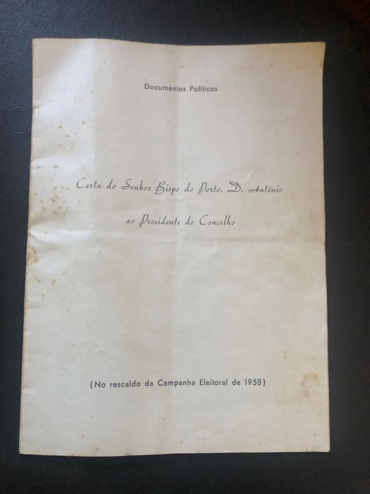 Carta do Bispo do Porto ao presidente do conselho 1958