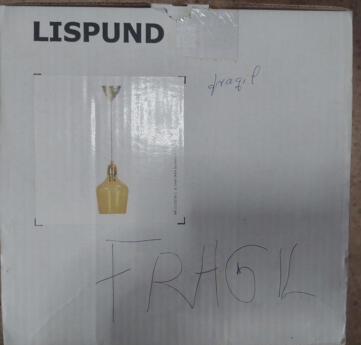 Candeeiro em vidro LISPUND Ø23cm do Ikea - NOVO