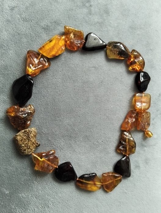 Bursztynowe korale naszyjnik duży piękny bursztyn bałtycki prezent