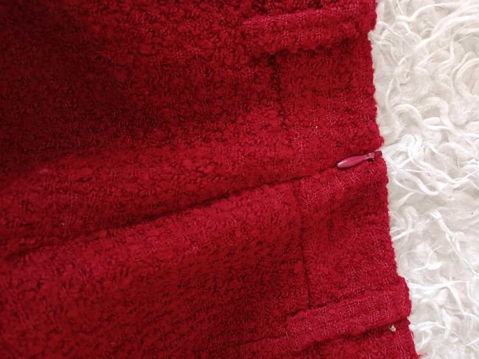 Mini saia tweed Zara XS vermelho