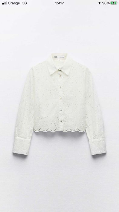 Koszula biała haftowana Zara r. XS