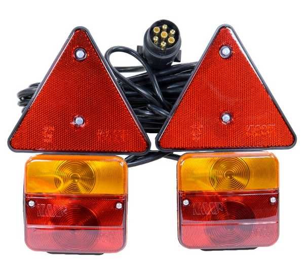 Zestaw lamp tylnych na magnes z trójkątem, przewód 7,2 m z wtyczką