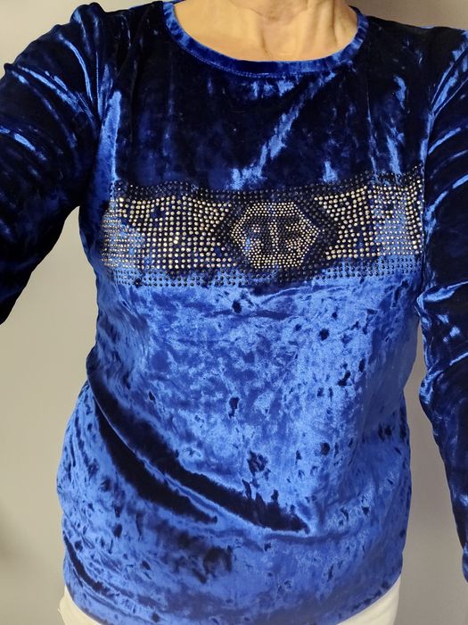 Bluzka chabrowy zamsz M pasuje na L