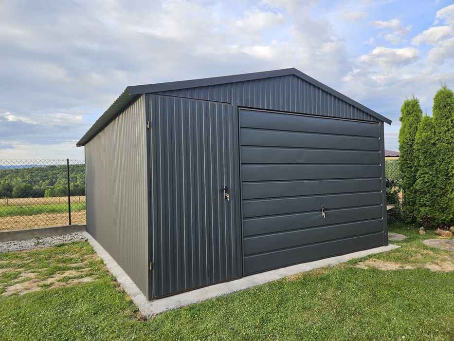 4x6 POD  Antracyt Garaze Blaszane Garaż Blaszany Blaszak Blaszaki