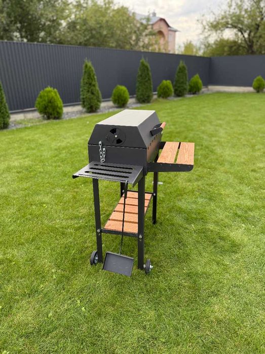 Мангал з кришкою для барбекю метал 4 мм на 8 шампурів