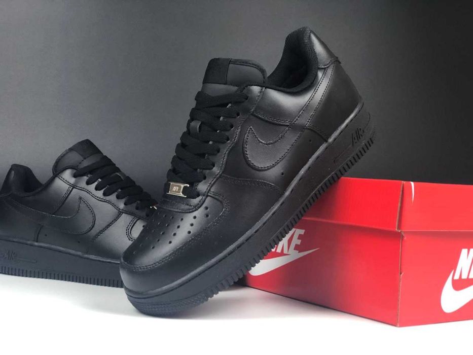 ХУТРО! Зимові Nike Air Force 1 Low All Black 41 42 43 44 45 найк