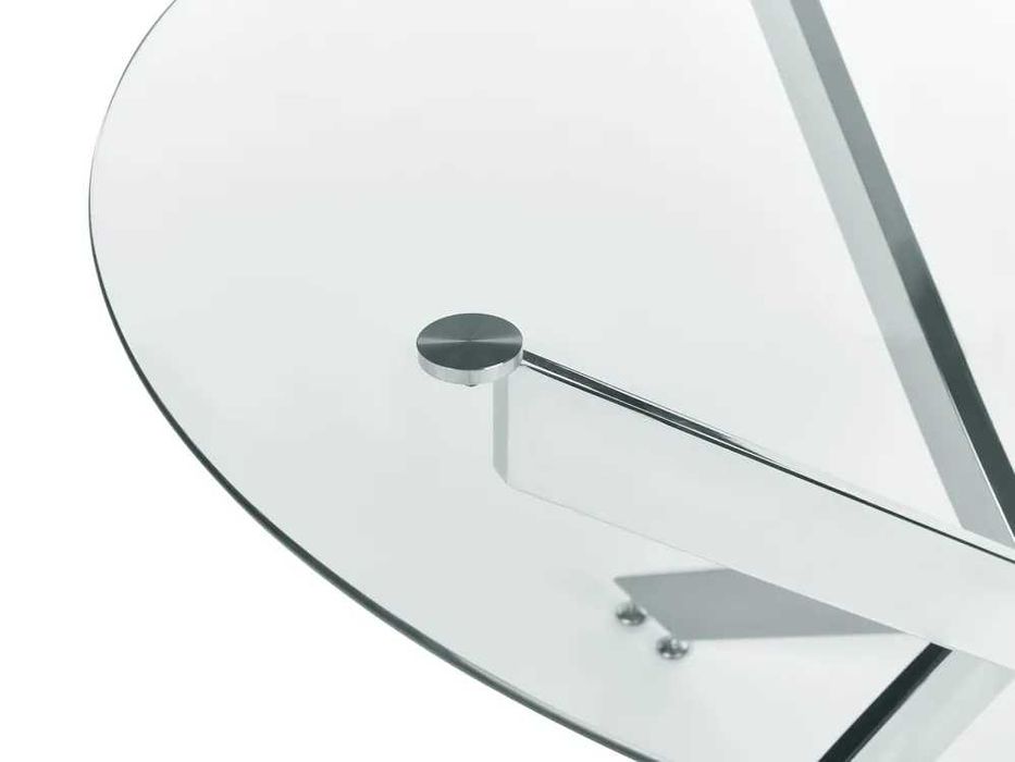 Mesa de jantar MARAMO Prateado 120 cm Vidro de segurança (temperado)