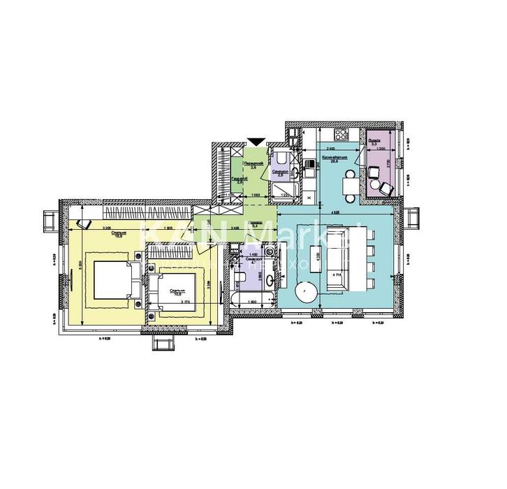 2-кімнатна квартира за адресою вул. Іллєнка Юрія (площа 79,8 м²) - Atlanta.ua - фото 2