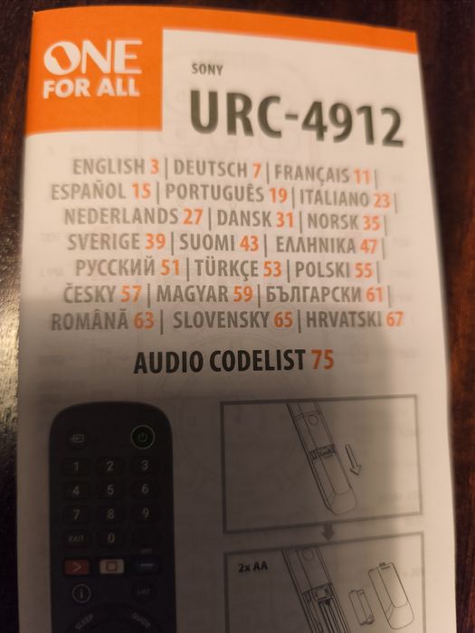 Comando universal p/TV Sony