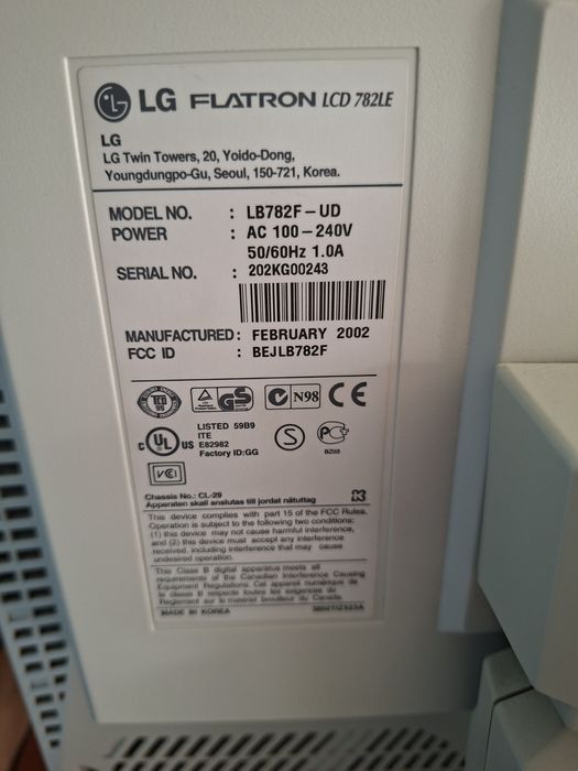 Monitor LCD LG Flatron 782LE