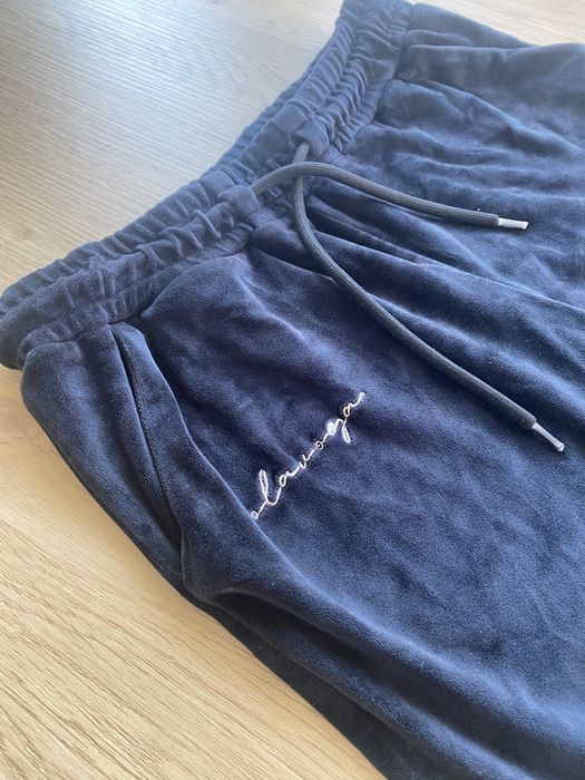 Dresy męskie OlaVoga M, z metki L, czarne welurowe