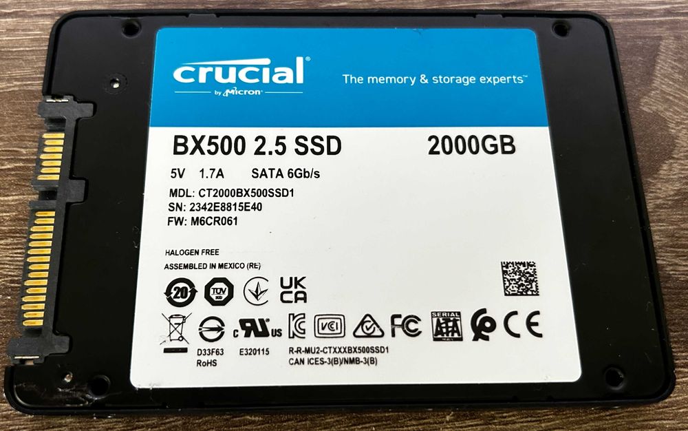 Crucial BX500 SSD 2TB 2000GB uszkodzony