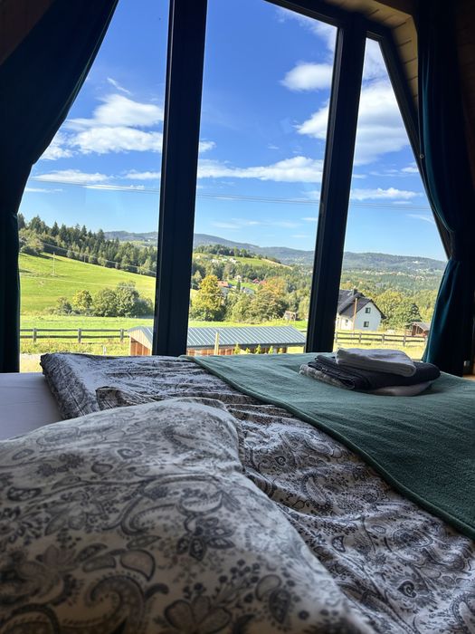 Domki z sauną i jacuzzi -Beskidy/ Koniaków/ widok na góry