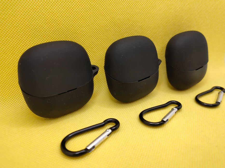 Чехол силиконовый на наушники Xiaomi Buds 5 + карабин (black)