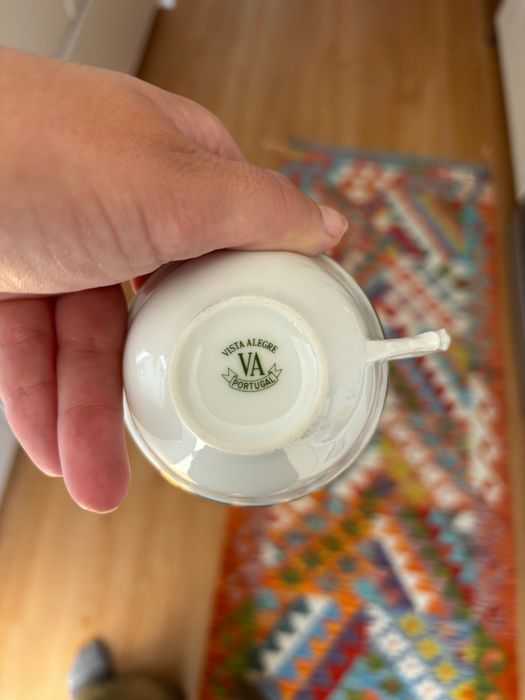 Serviço de café Vista Alegre Antigo - Azul e Dourado