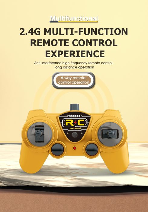 Camião com retroescavadora escala 1:24 com comando e luzes SELADO