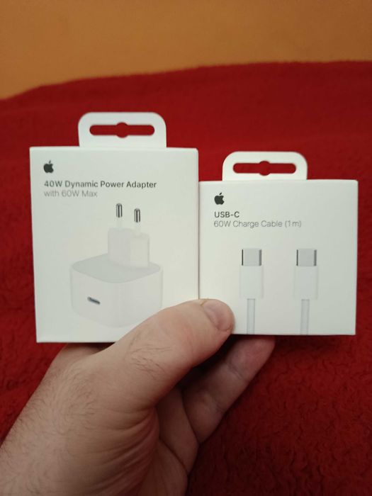 Apple ładowarka 40W USB-C + kabel USB-C 1 m 60W – oryginalny, nowy