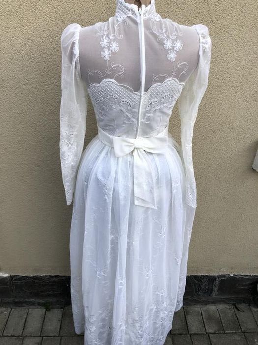 Свадебное винтажное кружевное платье 50-60 года от jacques heim