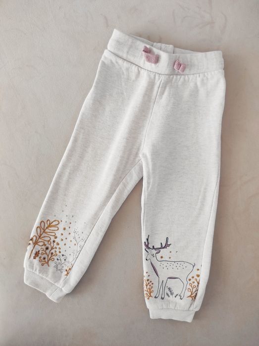 Spodnie spodenki dresowe dresy beżowe liliowe so cute 86