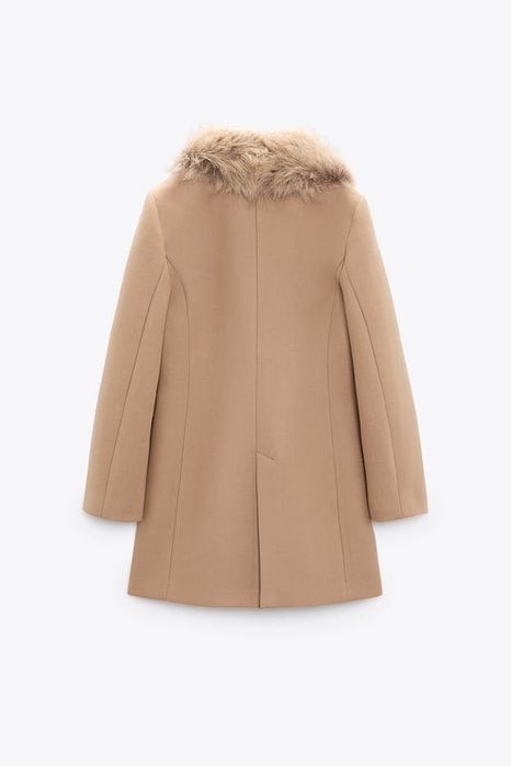 Casaco L reto com lã (Novo)